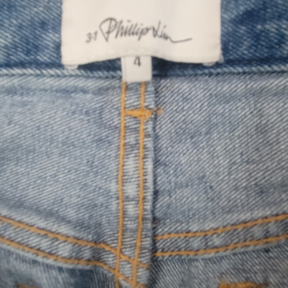 3.1 Phillip Lim Light Blue Skinny Jeans with Black Side Zipper. - Picture 7 of 9